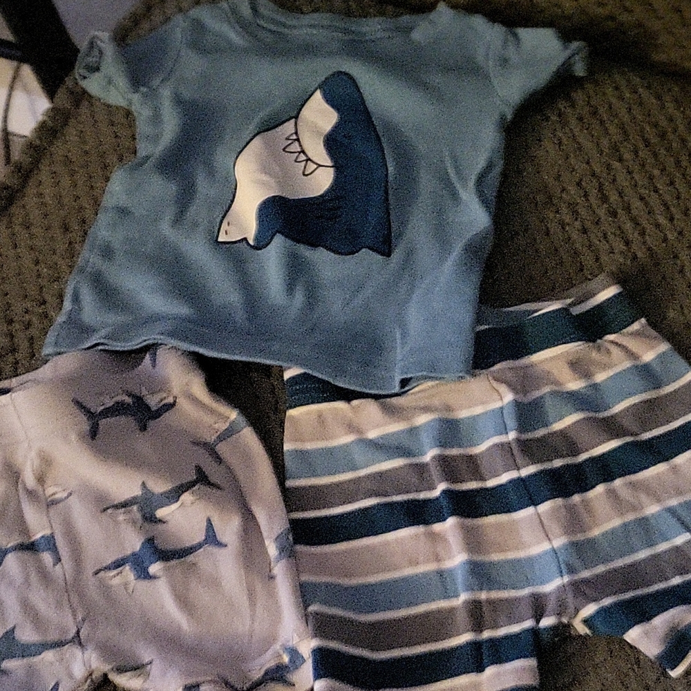 Blue Shark Themed Toddler Outfit Set